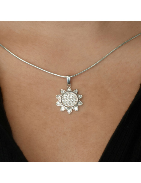 SREBRNY KOMPLET BIŻUTERII KWIATKI Z CYRKONIAMI SREBRO PRÓBY 925