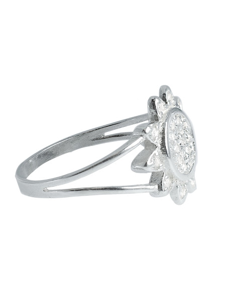 SREBRNY KOMPLET BIŻUTERII KWIATKI Z CYRKONIAMI SREBRO PRÓBY 925