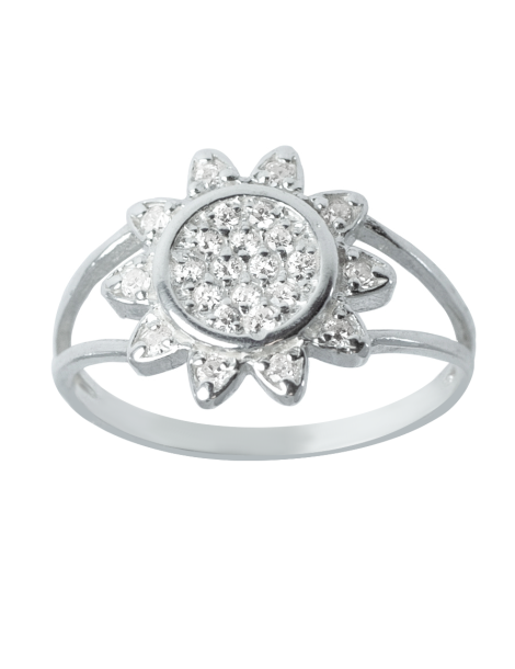 SREBRNY KOMPLET BIŻUTERII KWIATKI Z CYRKONIAMI SREBRO PRÓBY 925