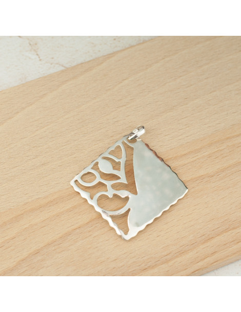 OKAZAŁY SREBRNY WISIOREK  AŻUROWY ROMB PR. 925