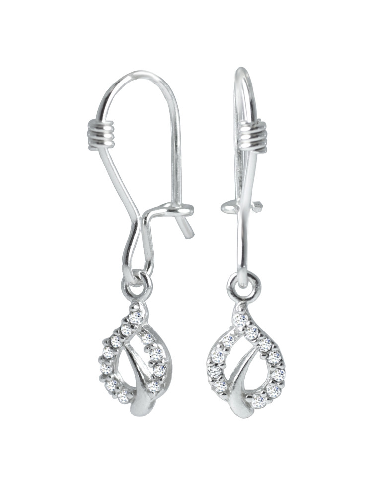 WISZĄCE KOLCZYKI Z CYRKONIAMI SREBRO PR. 925 NA BIGIEL