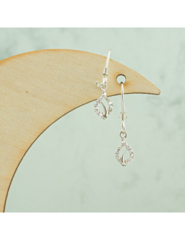WISZĄCE KOLCZYKI Z CYRKONIAMI SREBRO PR. 925 NA BIGIEL
