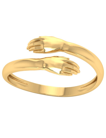 NOWOCZESNY PIERŚCIONEK ZARĘCZYNOWY DŁONIE ZE ZŁOTA PR. 585