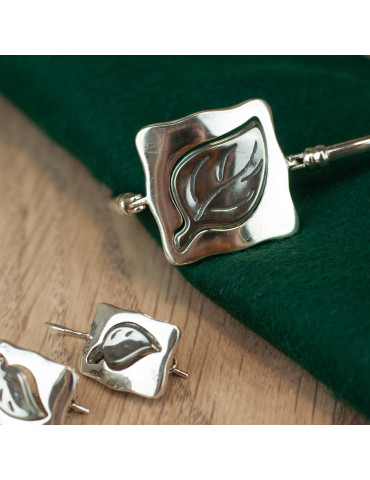 SREBRNY KOMPLET LISTKI PR. 925