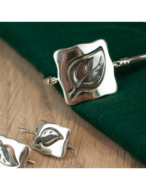 SREBRNY KOMPLET LISTKI PR. 925