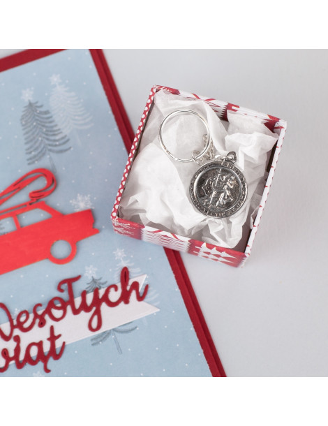 SREBRNY BRELOCZEK ŚW. KRZYSZTOF PR. 925 + GRAWER