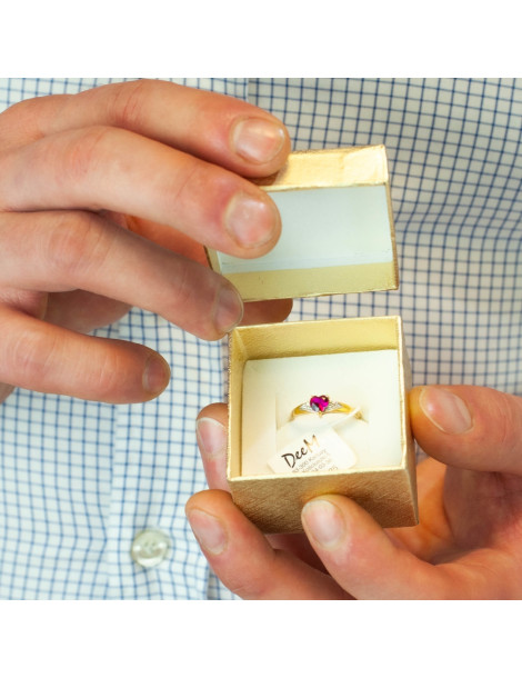 ZŁOTY PIERŚCIONEK ZARĘCZYNOWY SERCE RUBIN PR. 333