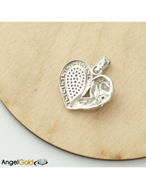 SREBRNY WISIOREK SERDUSZKO Z CYRKONIAMI KOBIETA PR. 925