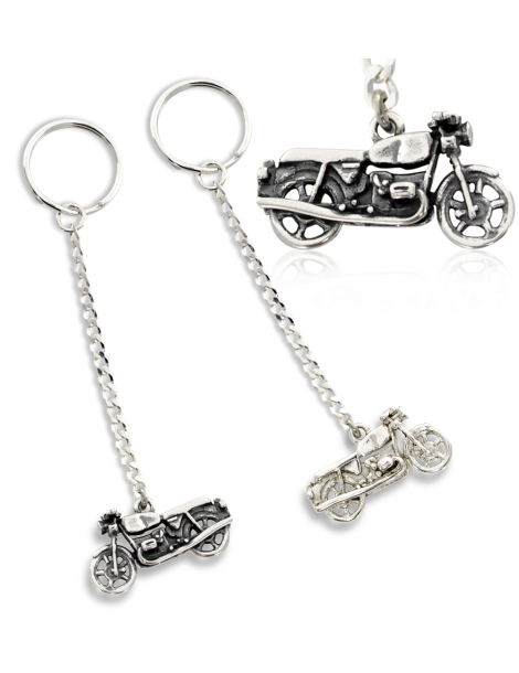 SREBRNY BRELOK DO KLUCZY MOTOR PR. 925