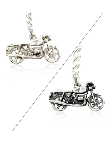 SREBRNY BRELOK DO KLUCZY MOTOR PR. 925