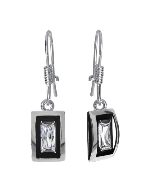 SREBRNY KOMPLET PROSTOKĄTNY OKSYDOWANY PR. 925