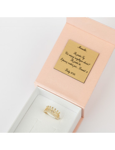 ZŁOTY PIERŚCIONEK ZARĘCZYNOWY KORONA PR. 585