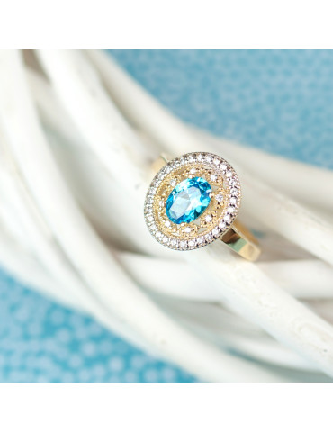 ZŁOTY PIERŚCIONEK OZDOBNY OKAZAŁY OWALNY PR. 585