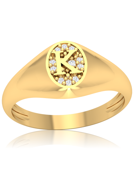 ZŁOTY SYGNET Z LITERKĄ Z CYRKONIAMI PR. 333