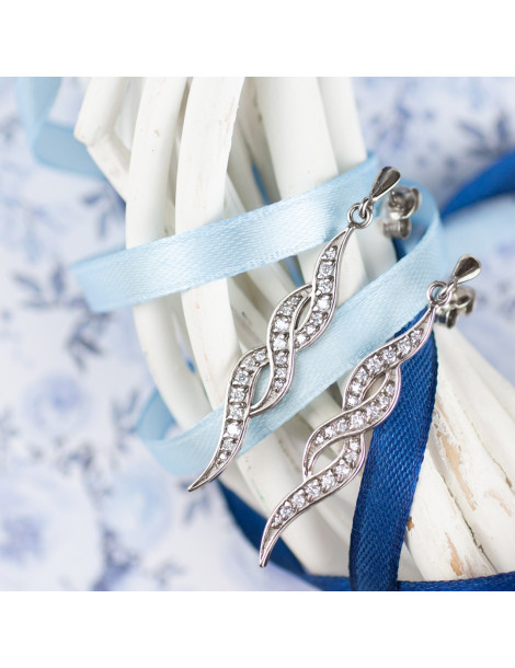 SREBRNE KOLCZYKI PR. 925 BIAŁE CYRKONIE