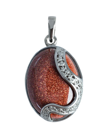 SREBRNY WISIOREK PIASEK PUSTYNI DUŻY OWAL PR. 925