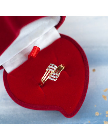 ZŁOTY PIERŚCIONEK OZDOBNY WSTĘGA PR. 585