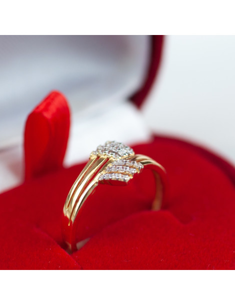 ZŁOTY PIERŚCIONEK OZDOBNY WSTĘGA PR. 585