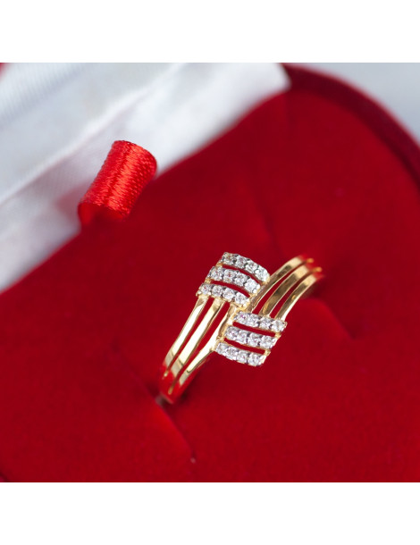 ZŁOTY PIERŚCIONEK OZDOBNY WSTĘGA PR. 585