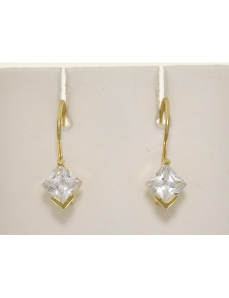 Kolczyki KWADRATY ze złota próby 585 na biglu