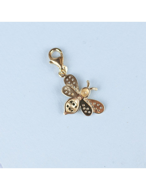 ZŁOTY CHARMS PSZCZÓŁKA Z CYRKONIAMI PR. 585