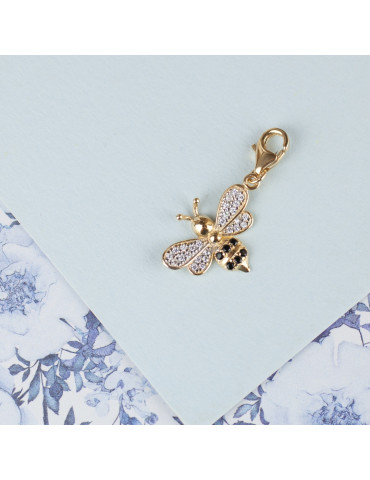ZŁOTY CHARMS PSZCZÓŁKA Z CYRKONIAMI PR. 585