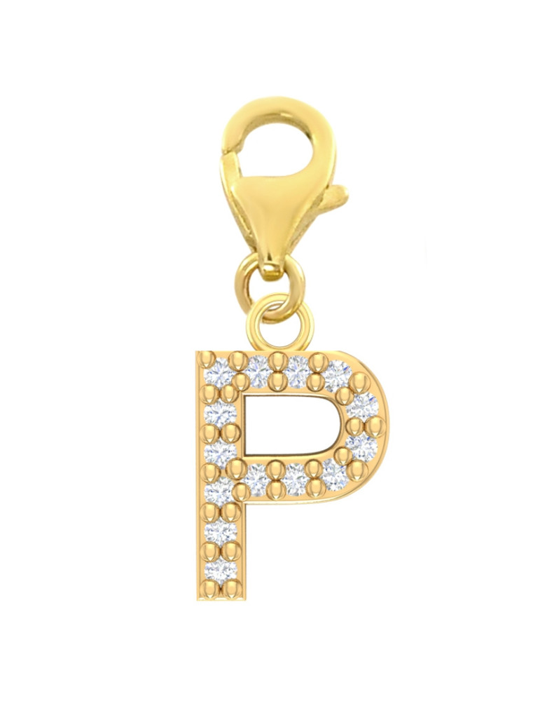 ZŁOTY CHARMS LITERKA P Z CYRKONIAMI PR. 333