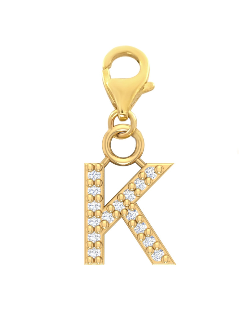ZŁOTY CHARMS LITERKA K Z CYRKONIAMI PR. 333