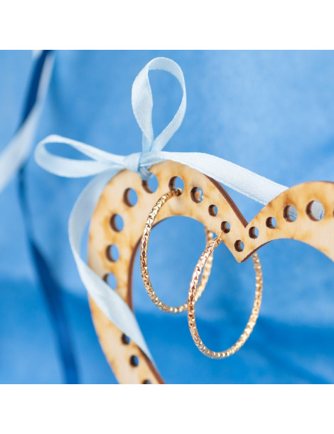 KARBOWANE ZŁOTE KOLCZYKI KOŁA PRÓBA 585