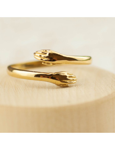 NOWOCZESNY PIERŚCIONEK ZARĘCZYNOWY DŁONIE ZE ZŁOTA PR. 333