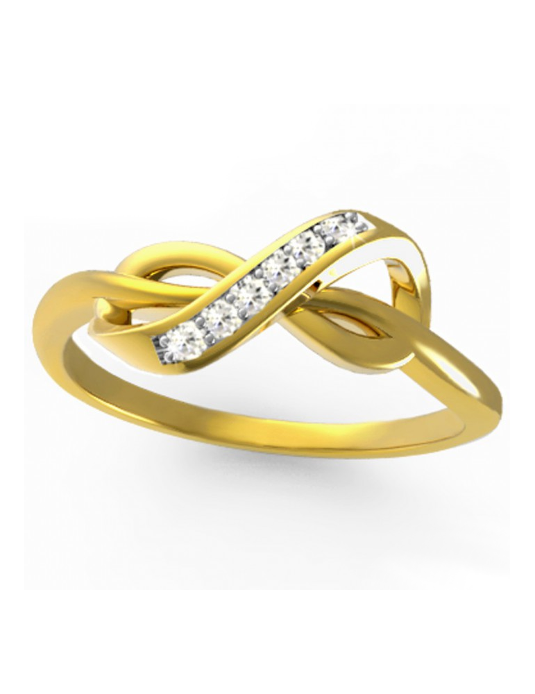 ZŁOTY PIERŚCIONEK ZARĘCZYNOWY ZNAK NIESKOŃCZONOŚCI INFINITY PR. 585