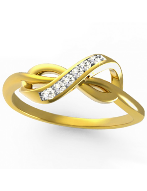 ZŁOTY PIERŚCIONEK ZARĘCZYNOWY ZNAK NIESKOŃCZONOŚCI INFINITY PR. 585