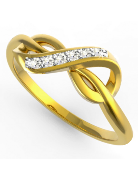 ZŁOTY PIERŚCIONEK ZARĘCZYNOWY ZNAK NIESKOŃCZONOŚCI INFINITY PR. 585