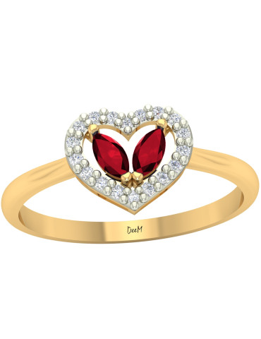 ZŁOTY PIERŚCIONEK SERDUSZKO PR. 585 RUBINY