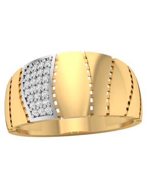 PIERŚCIONEK OZDOBNY Z CYRKONIAMI ZE ZŁOTA 585 AŻUROWY