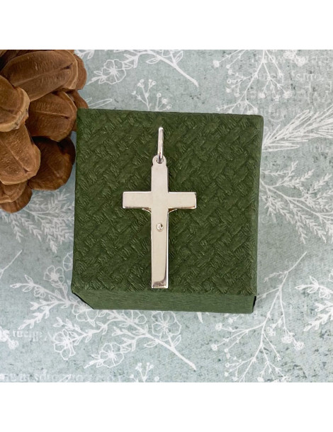 SREBRNY KRZYŻYK Z JEZUSEM CHRYSTUSEM PR. 925 + GRAWER GRATIS!