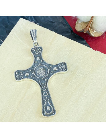 SREBRNY KRZYŻYK GŁOWA JEZUSA PR. 925