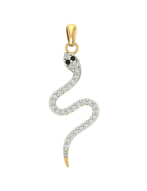 ZŁOTY WISIOREK WĄŻ ŻMIJA Z CYRKONIAMI PRÓBA 585