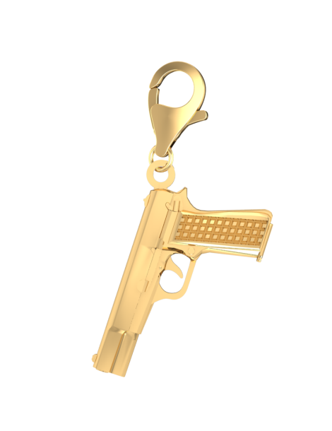 ZŁOTY CHARMS PISTOLET SPLUWA BROŃ PR. 333