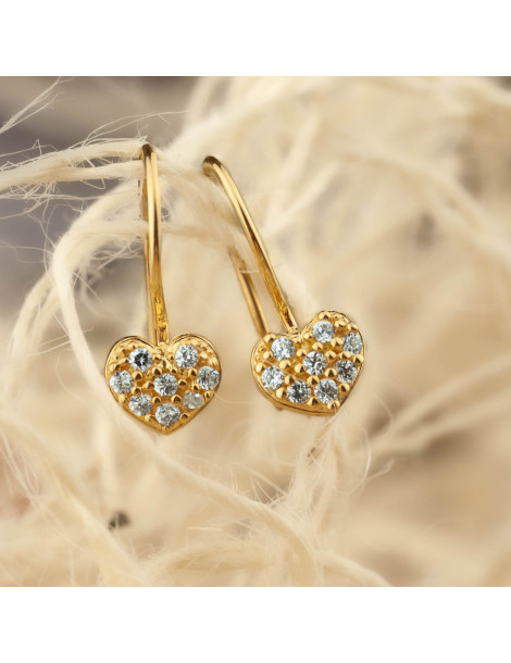 ZŁOTE KOLCZYKI SERDUSZKA SERCE ZŁOTO 333