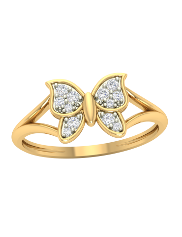 ZŁOTY PIERŚCIONEK ZARĘCZYNOWY MOTYL PR. 585