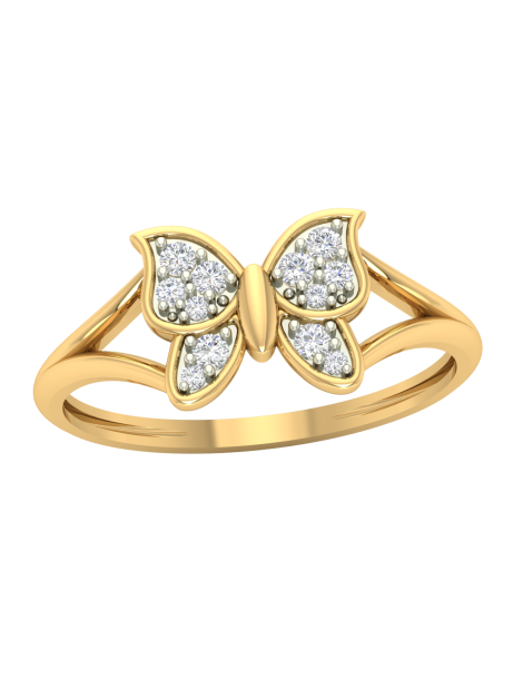 ZŁOTY PIERŚCIONEK ZARĘCZYNOWY MOTYL PR. 585