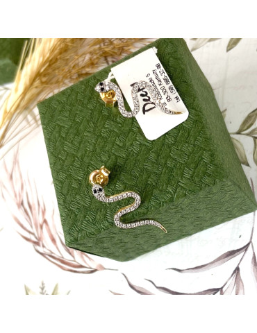 ZŁOTY WISIOREK WĄŻ ŻMIJA Z CYRKONIAMI PRÓBA 585