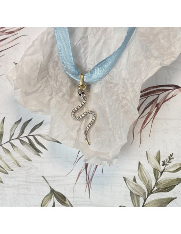 ZŁOTY WISIOREK WĄŻ ŻMIJA Z CYRKONIAMI PRÓBA 585