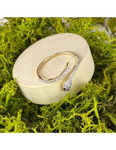 ZŁOTY WISIOREK WĄŻ ŻMIJA Z CYRKONIAMI PRÓBA 585