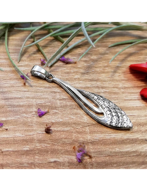 WISIOREK ŁEZKA Z CYRKONIAMI ZE SREBRA PRÓBY 925