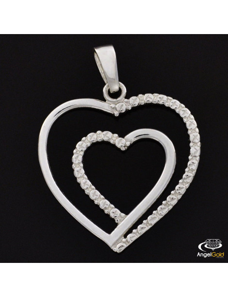 SREBRNY WISIOR SERDUSZKO Z CYRKONIAMI PR. 925