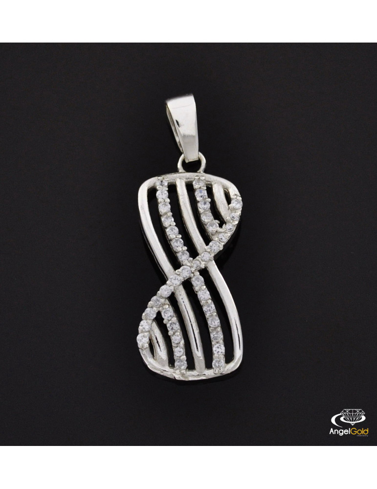 SREBRNY WISIOR ZAKRĘCONY Z CYRKONIAMI PR. 925