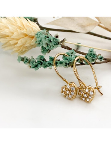 ZŁOTE KOLCZYKI SERDUSZKA SERCE DLA DZIEWCZYNKI ZŁOTO 585