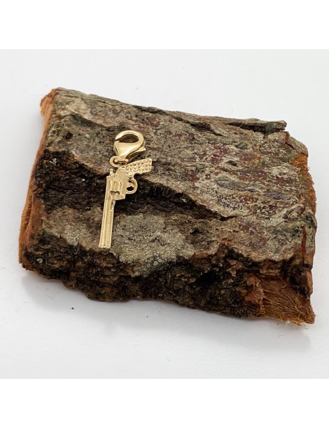 ZŁOTY CHARMS PISTOLET SPLUWA BROŃ PR. 585